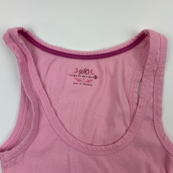 So Tank Top Girls Small Round Neck Solid Pink - Picture 3 of 6